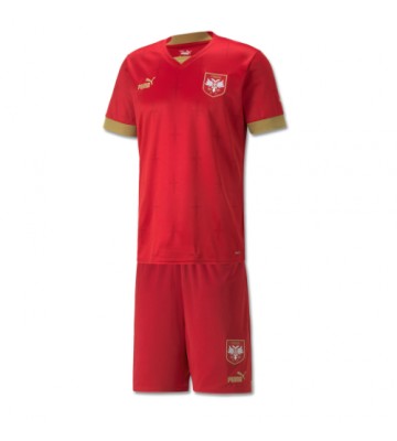 Serbia Replica Home Stadium Kit for Kids World Cup 2022 Short Sleeve (+ pants)